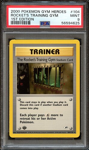 2000 Pokemon Gym Heroes Rocket's Training Gym 1st Edition PSA 9