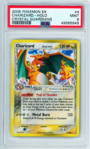 Charizard Holo Crystal Guardians PSA 9