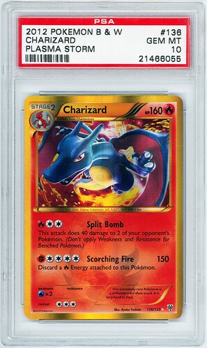 Charizard Plasma Storm PSA 10