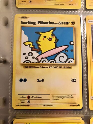 Double text Surfing Pikachu
