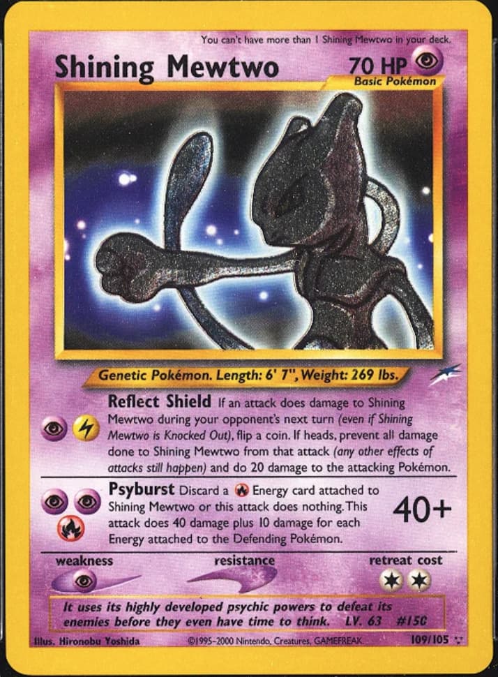 shiny mewtwo card